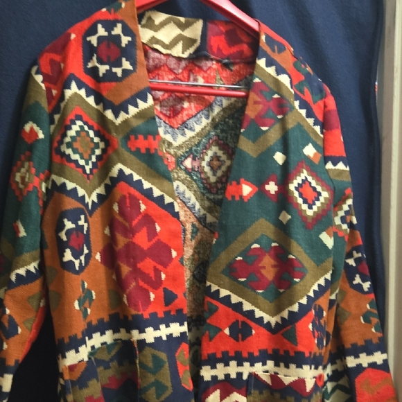 Colorful Geometric Pattern Blazer - Picture 1 of 6